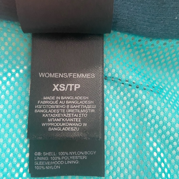 The North Face Printed Antora Raincoat Jacket Neon Green and Teal Rare NWOT - Picture 5 of 7